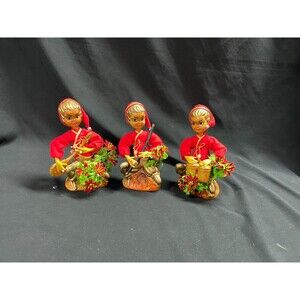Tilso Pixie Elf Nymph Figures Set of 3 Flute Drums Guitar 7 ¼” Tall